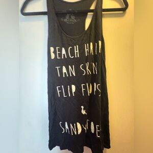 Bear Dance Black Tank Top with White Text